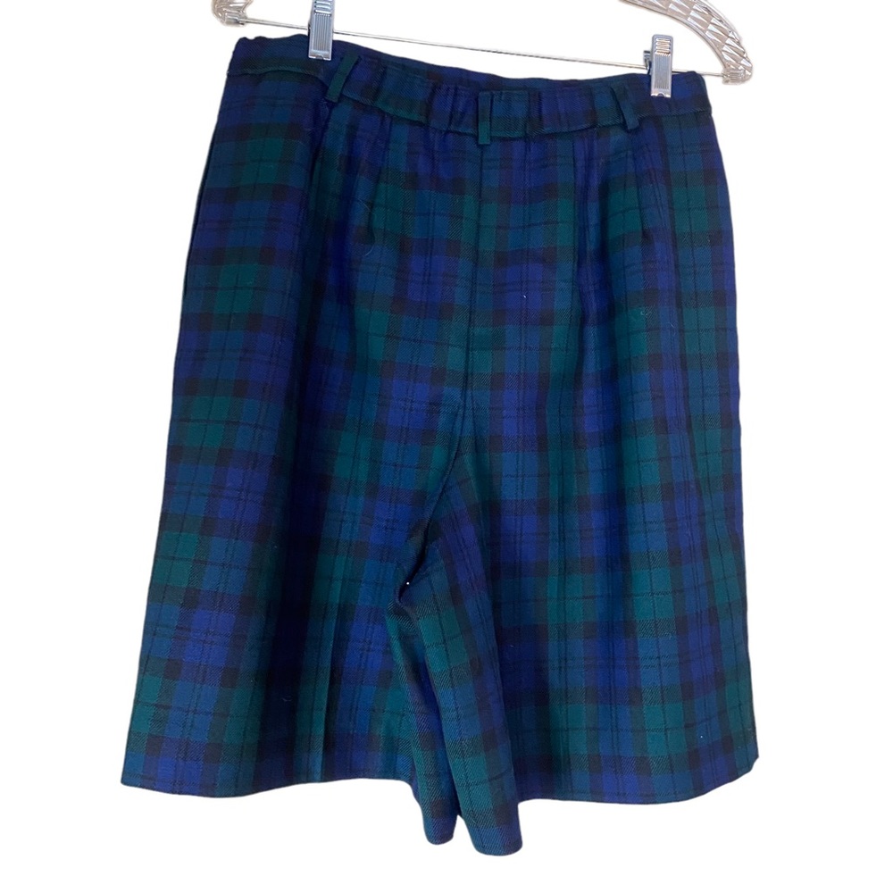 Pendleton Blackwatch Plaid High Waisted 100%Virgin Wool Shorts Pleated 14 Petite - Picture 3 of 4